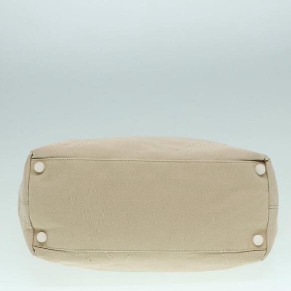 CHANEL Coco Mark Tote Bag Canvas Beige Silver CC - Picture 5 of 16